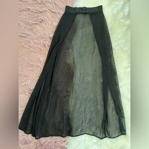 iHeartRaves Black Sheer A-Line Maxi Skirt